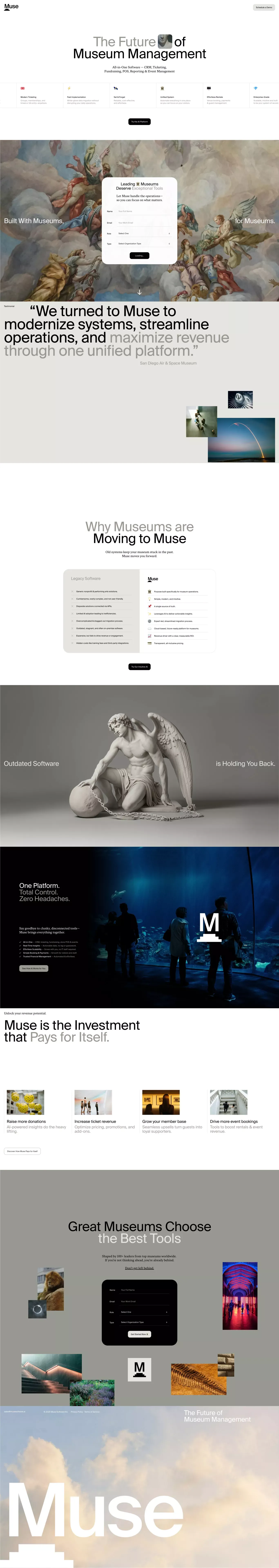 Muse – Museum Management Software other page screenshot showcasing Art and Event design