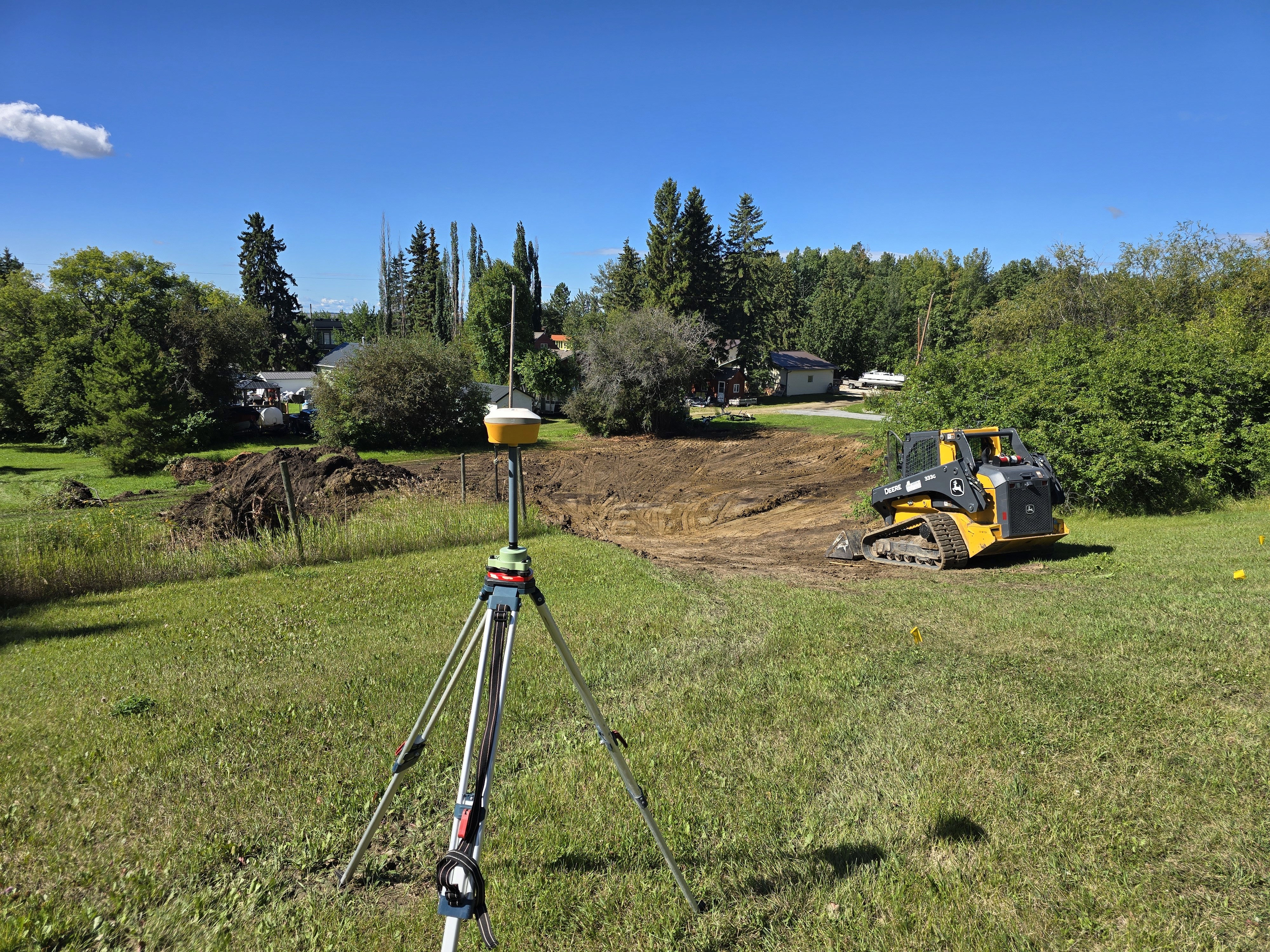 Survey equipment with a skid steer