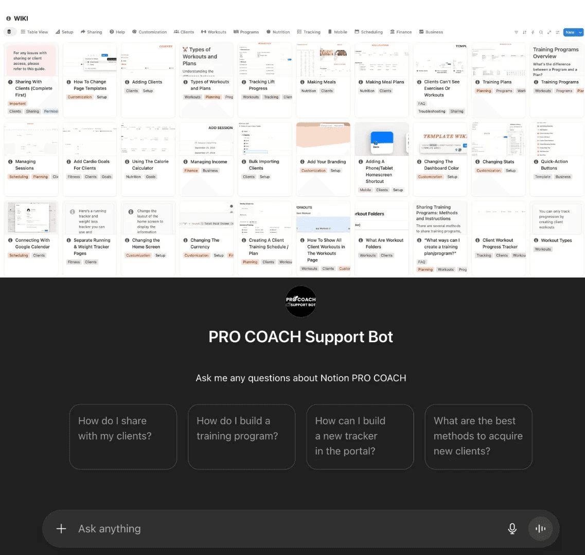 how to use the notion personal trainer template