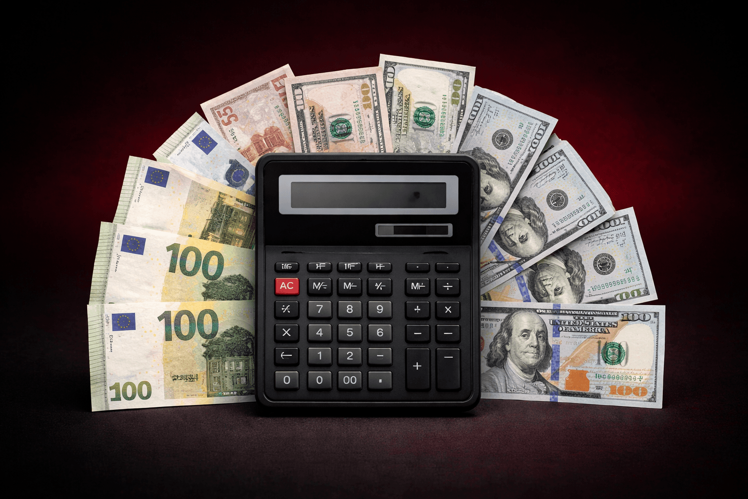 Calculator and money representing full budget control in PPC services UK with precise ad spend management and cost optimisation by Guideway Media