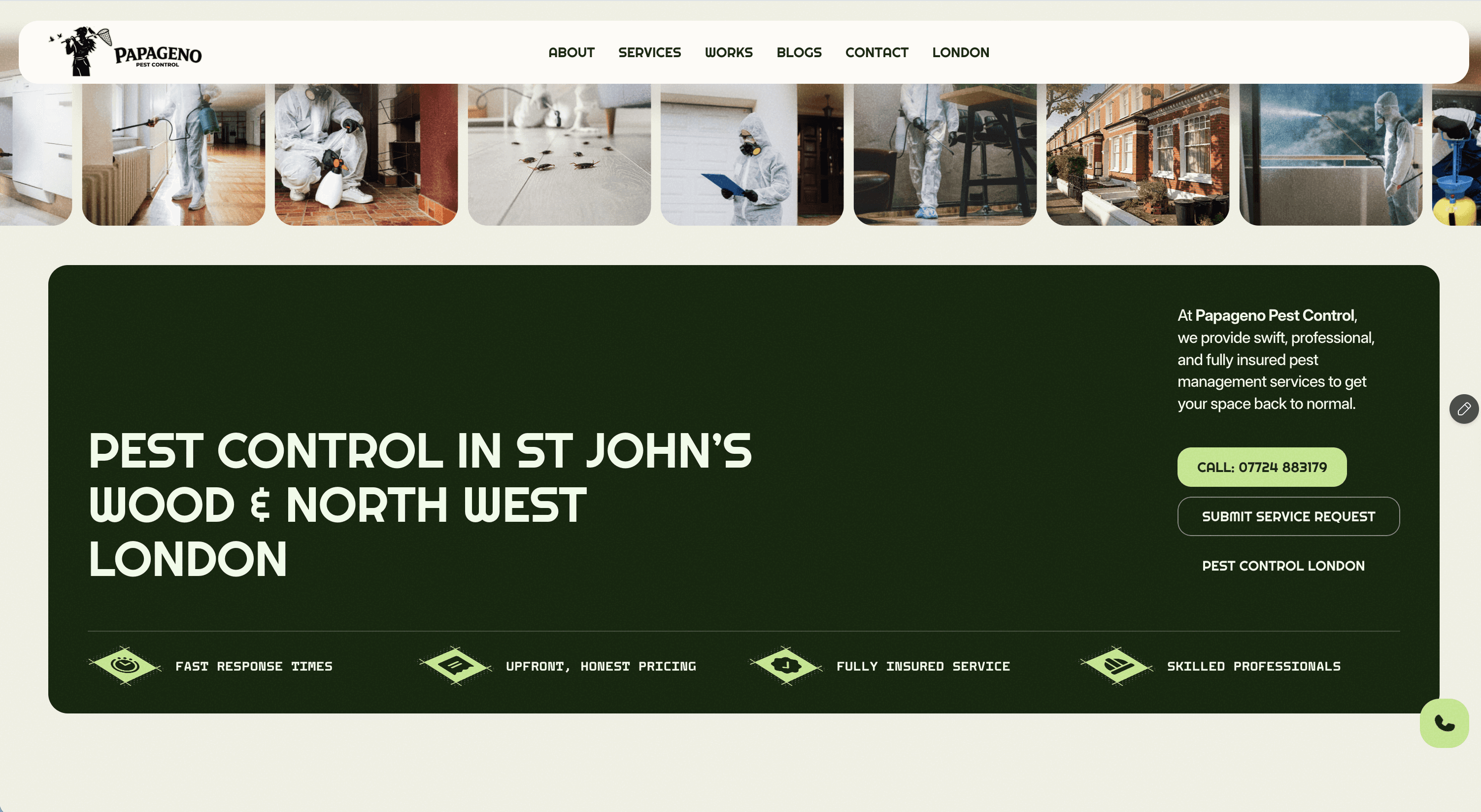 Papageno Pest Control project screenshot