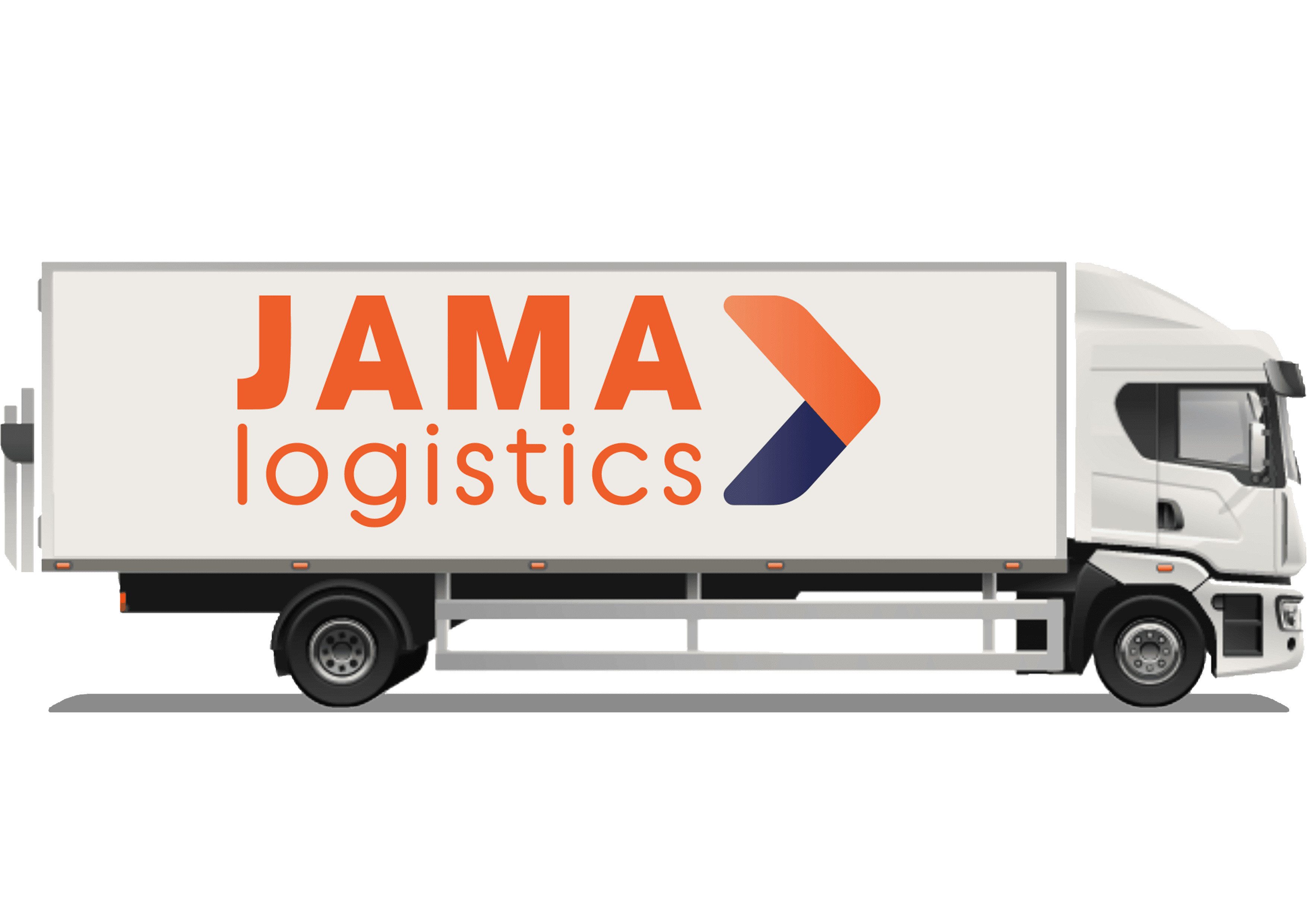 image of a 18 tonne truck with the jama logistics logo on the side