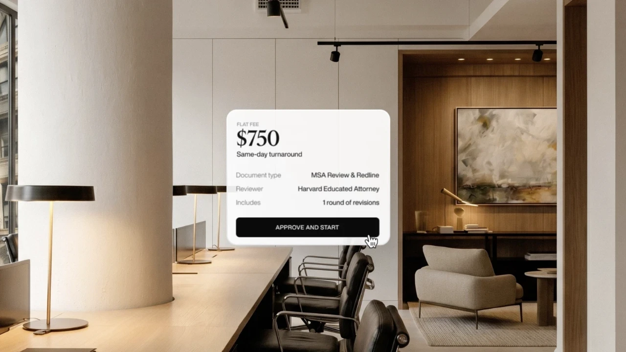 A flat fee of $750 with same-day turnaround, approved before work begins