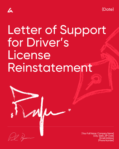 Letter of Support for Driver’s License Reinstatement