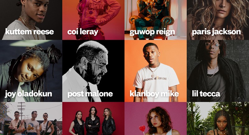 A collage of several music artists with their names