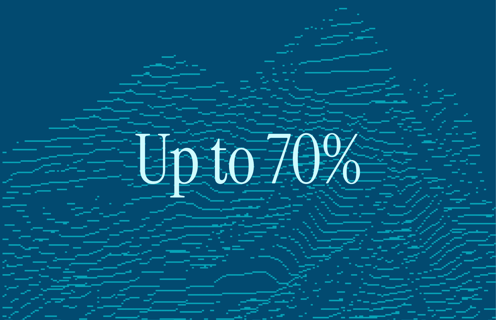 A graphic with topographic pattern with 70% written on it