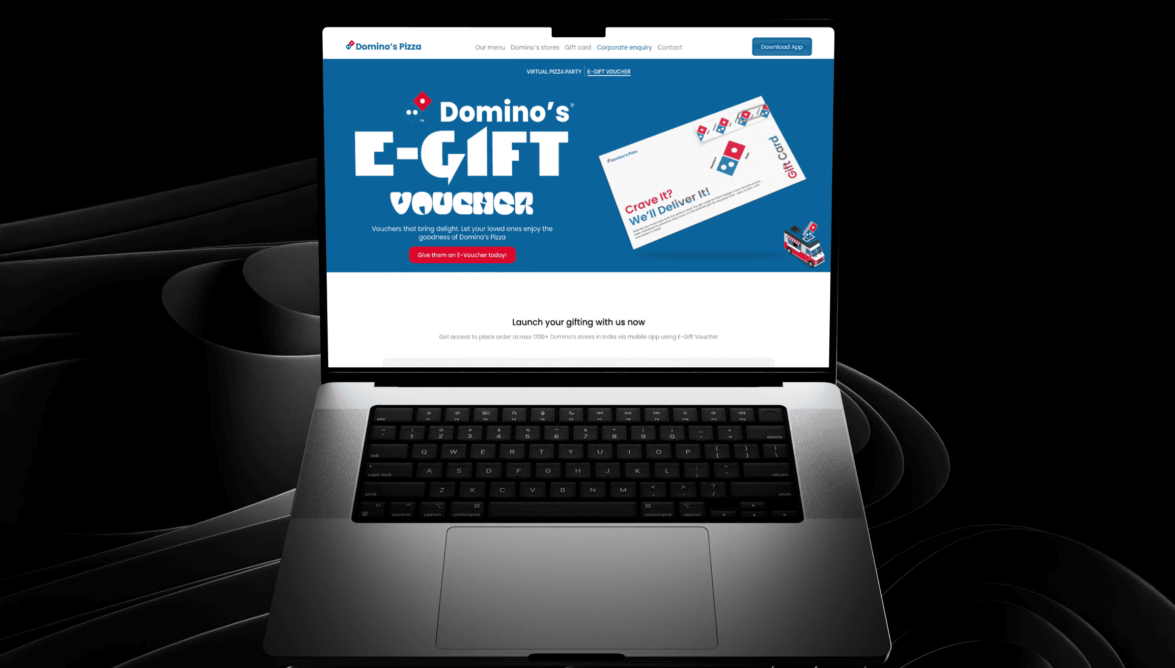 An image of a Gift Card page