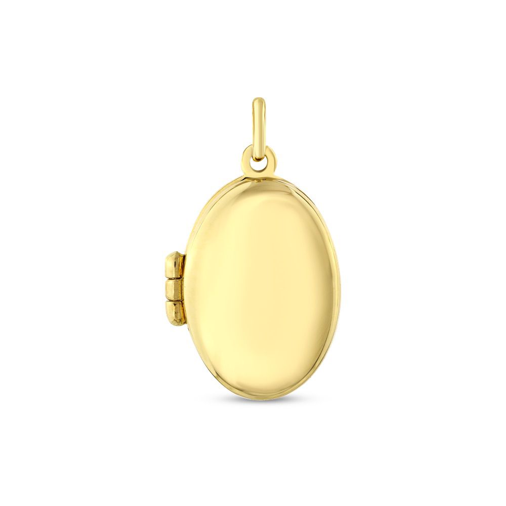 Assos Pırlanta 14 Ayar Altın Kapaklı Oval Tasarım Kolye Ucu