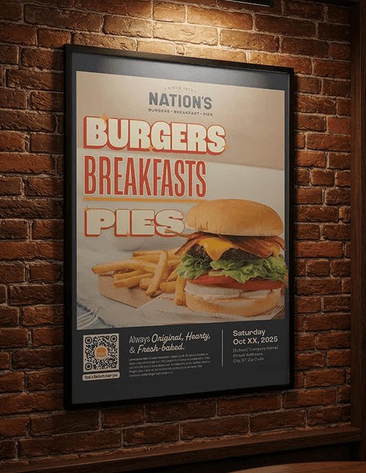 Nation's Fundraising Flyer 05 – Burger & Fries