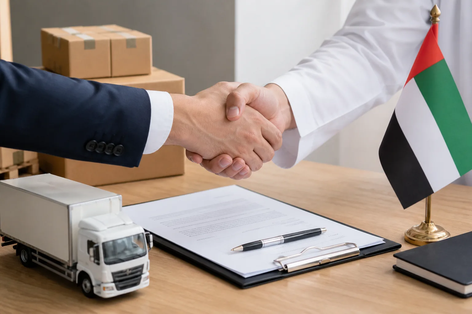 Distribution Agreements in the UAE beside a signed corporate agreement with an official stamp and