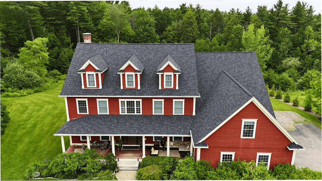 Aerial view of a winding road surrounded by dense green and yellow trees, showcasing nature’s vibrant colors.
