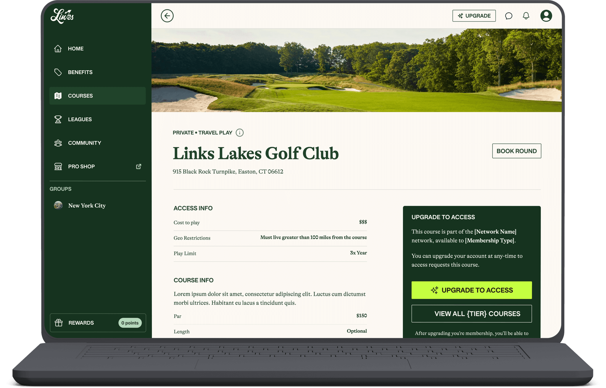 Links Golf Club Course Access