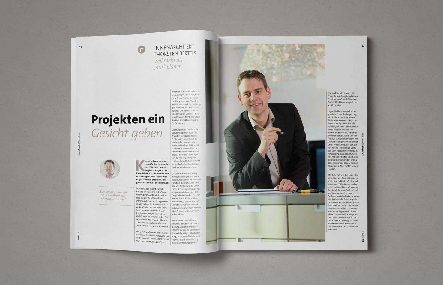 Doppelseite im Exakt Magazin – journalistische Inhalte modern aufbereitet