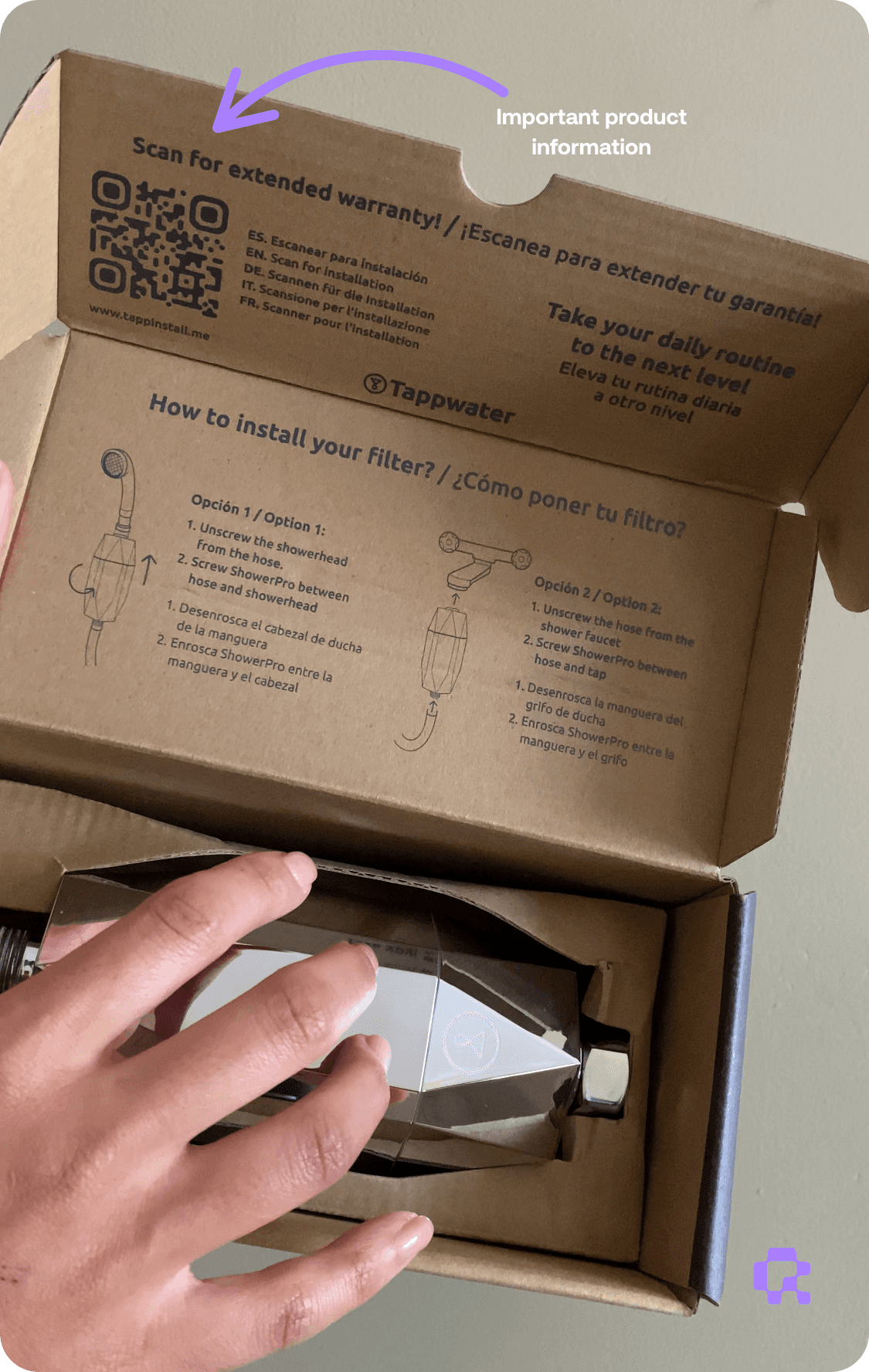 QR Code for product packaging | Tappwater South Africa | QR-codes.com
