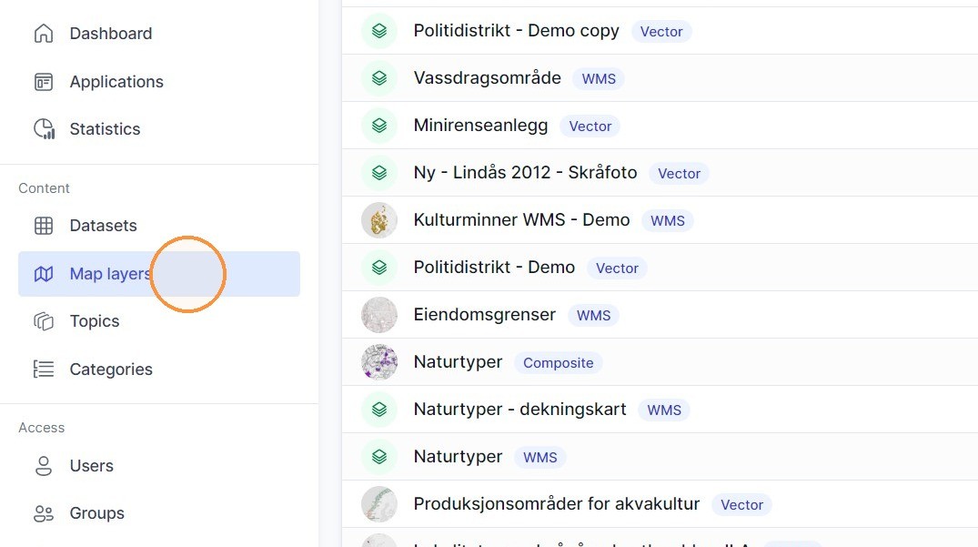Steg 1: Klikk "Map layers".