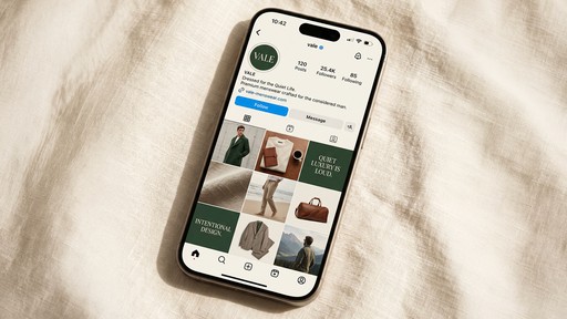 Social media content design Instagram profile iPhone mockup