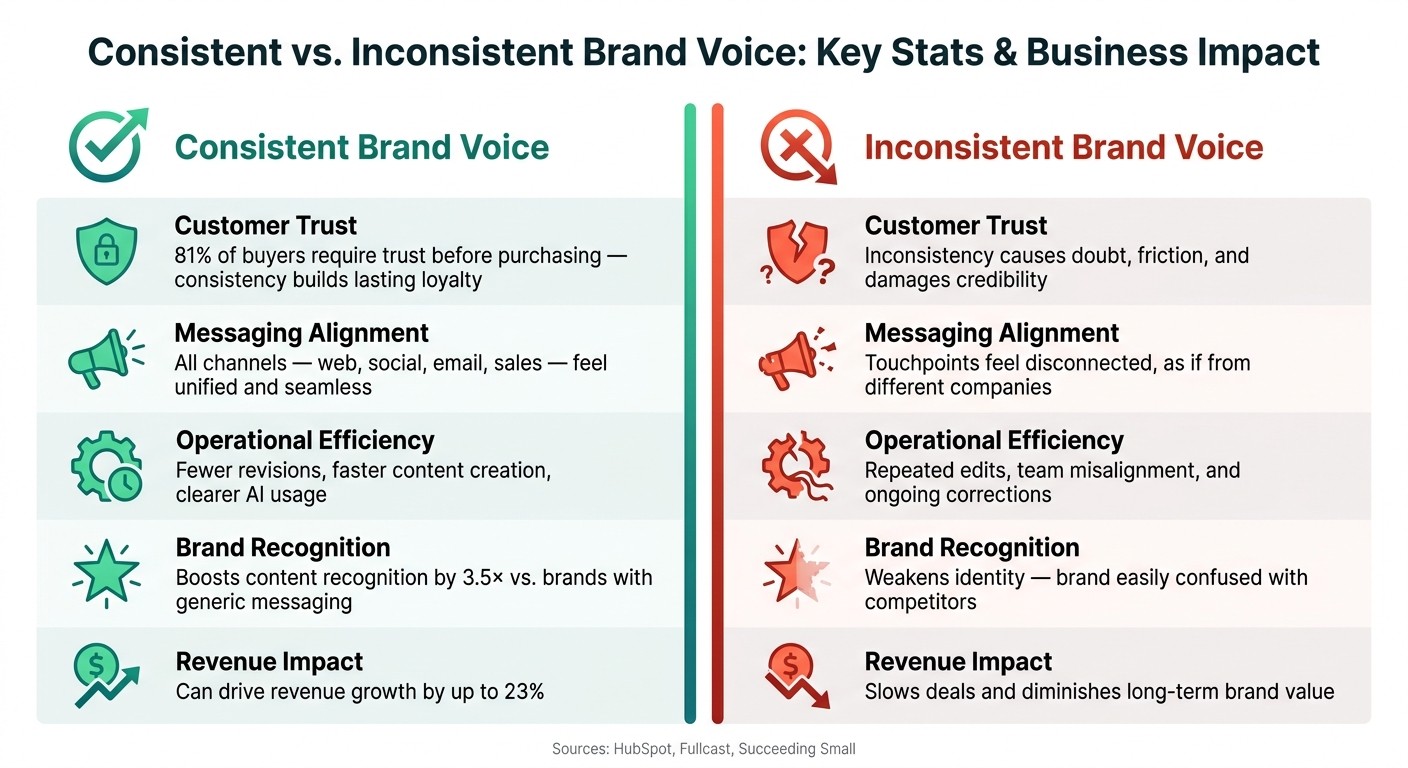 Consistent vs. Inconsistent Brand Voice: Key Stats & Business Impact