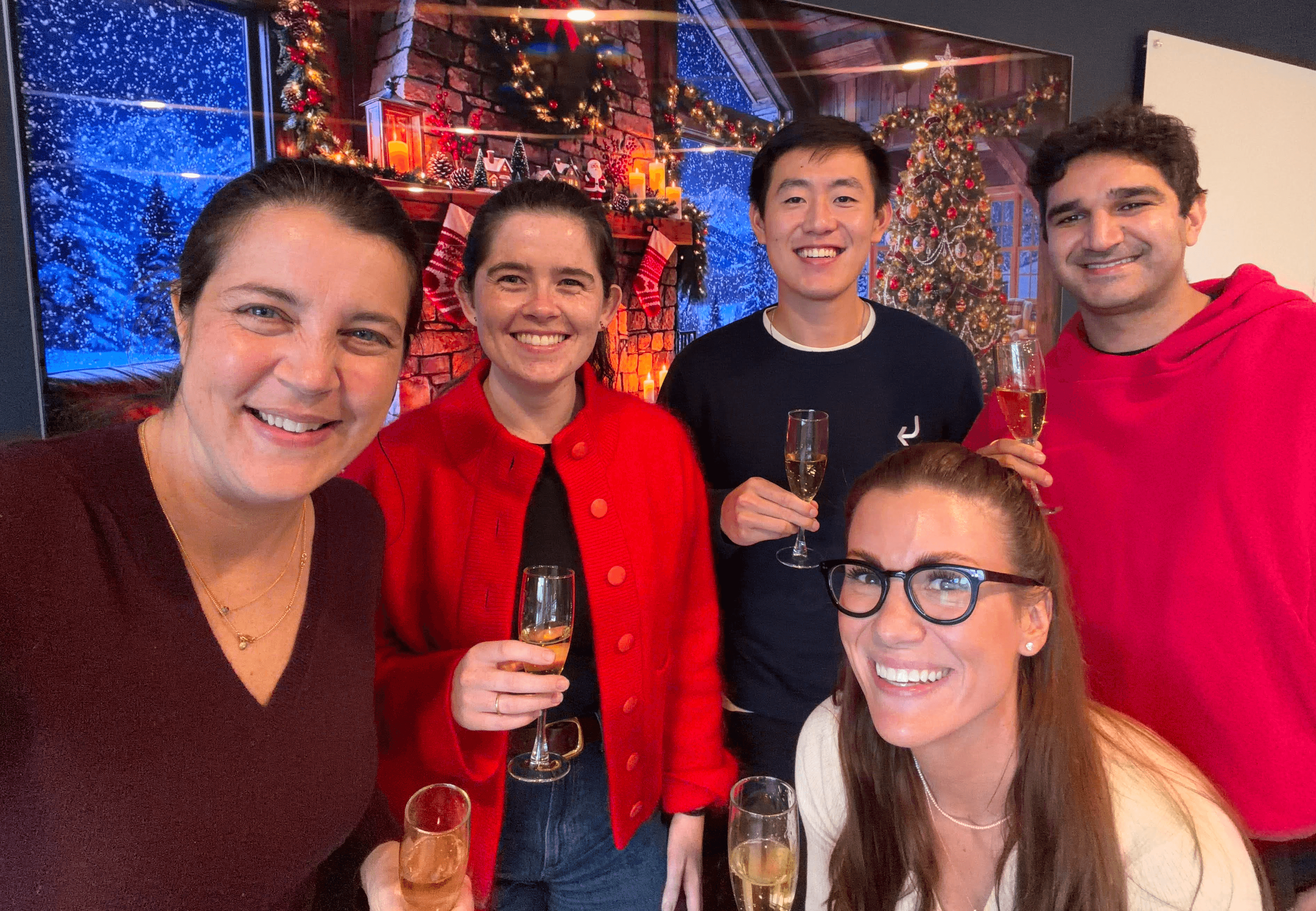 GC AI employees celebrating at a Christmas party