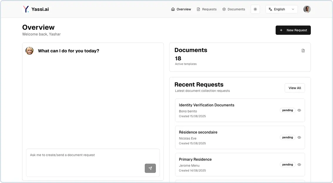 Yassi.ai User Screen