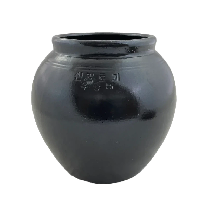 black ceramic onggi pot