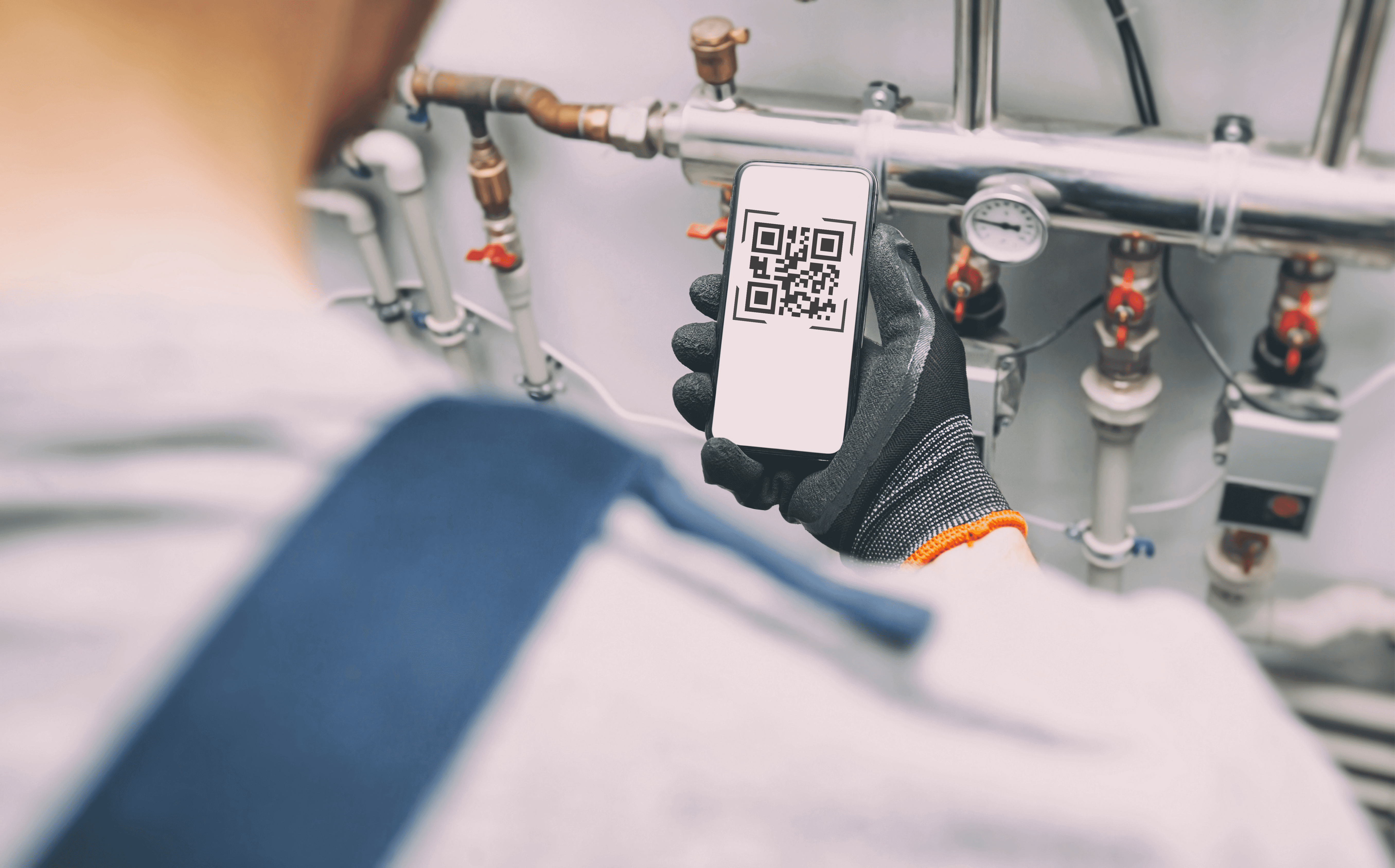 Person scanning machines QR code