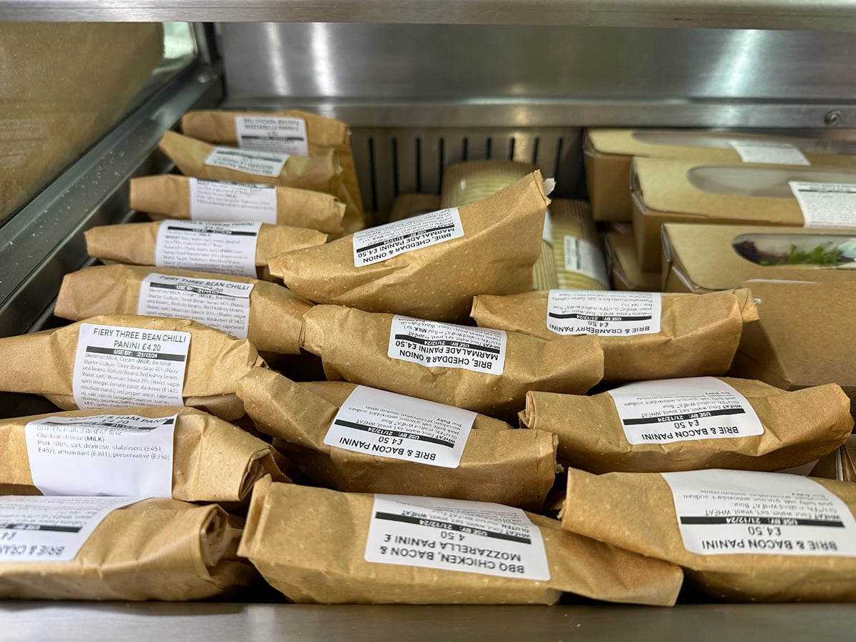 PPDS labelled sandwiches in a display fridge