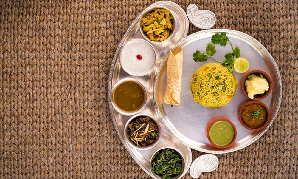 Traditional Himalayan meal platter