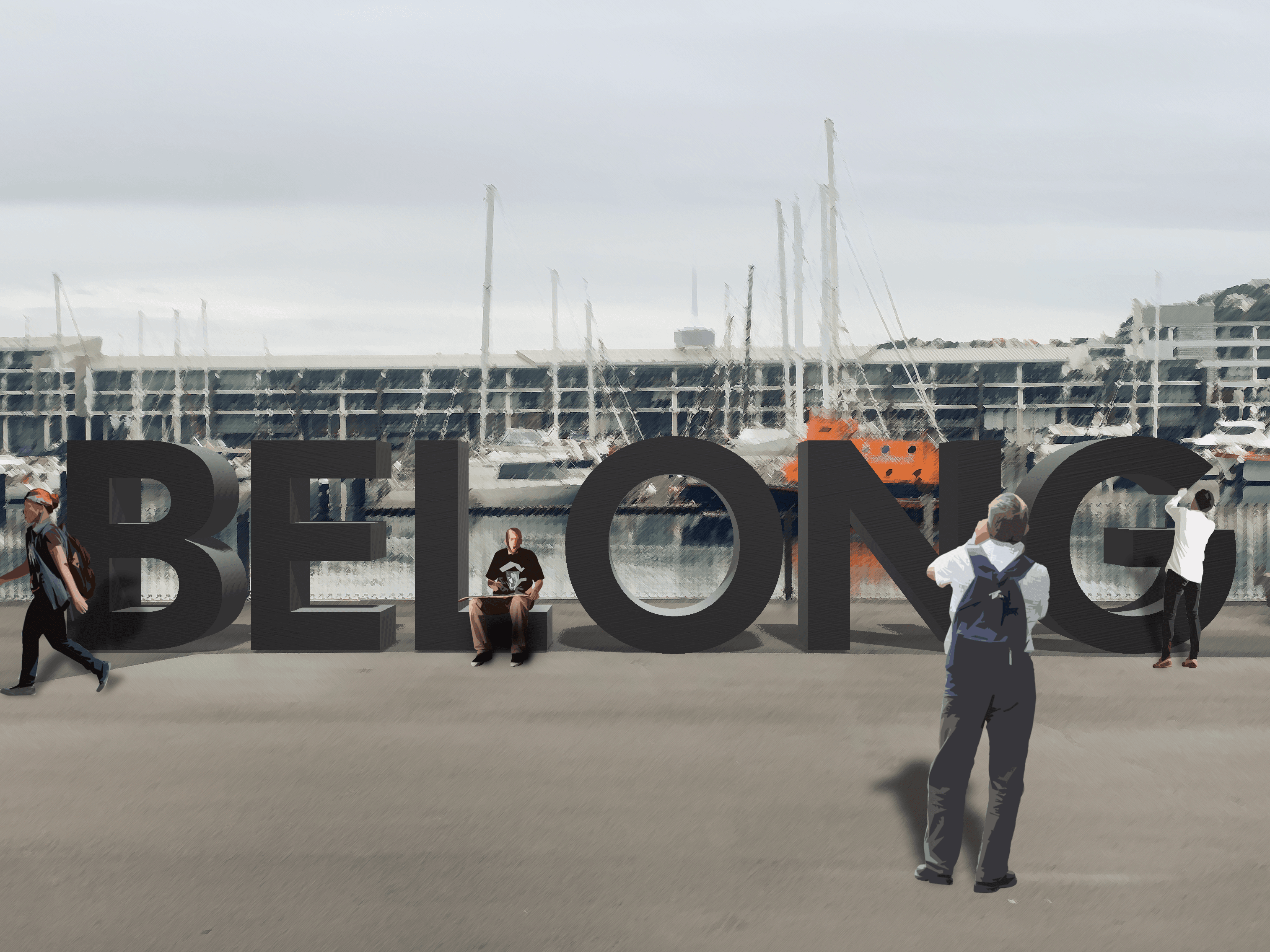 Minimalist coffee can design in hand – black and white packaging with bold typography