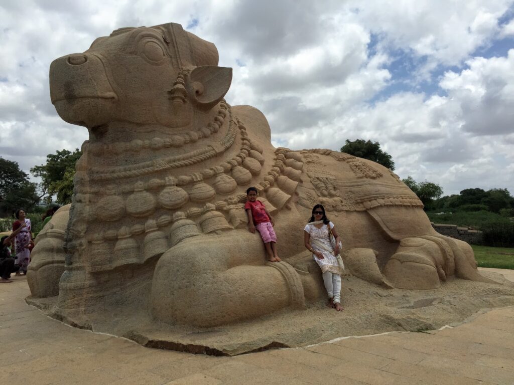 The monolithic Nandi at Veerbhadra temple at Lepakshi