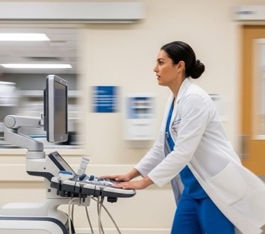  doctor running down the hospital hallway