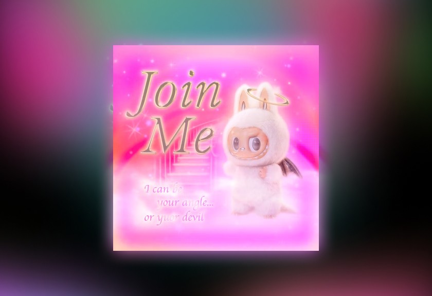 A simple white square napkin with the word "birthday" typed in lowercase black text, set against a soft purple gradient background.