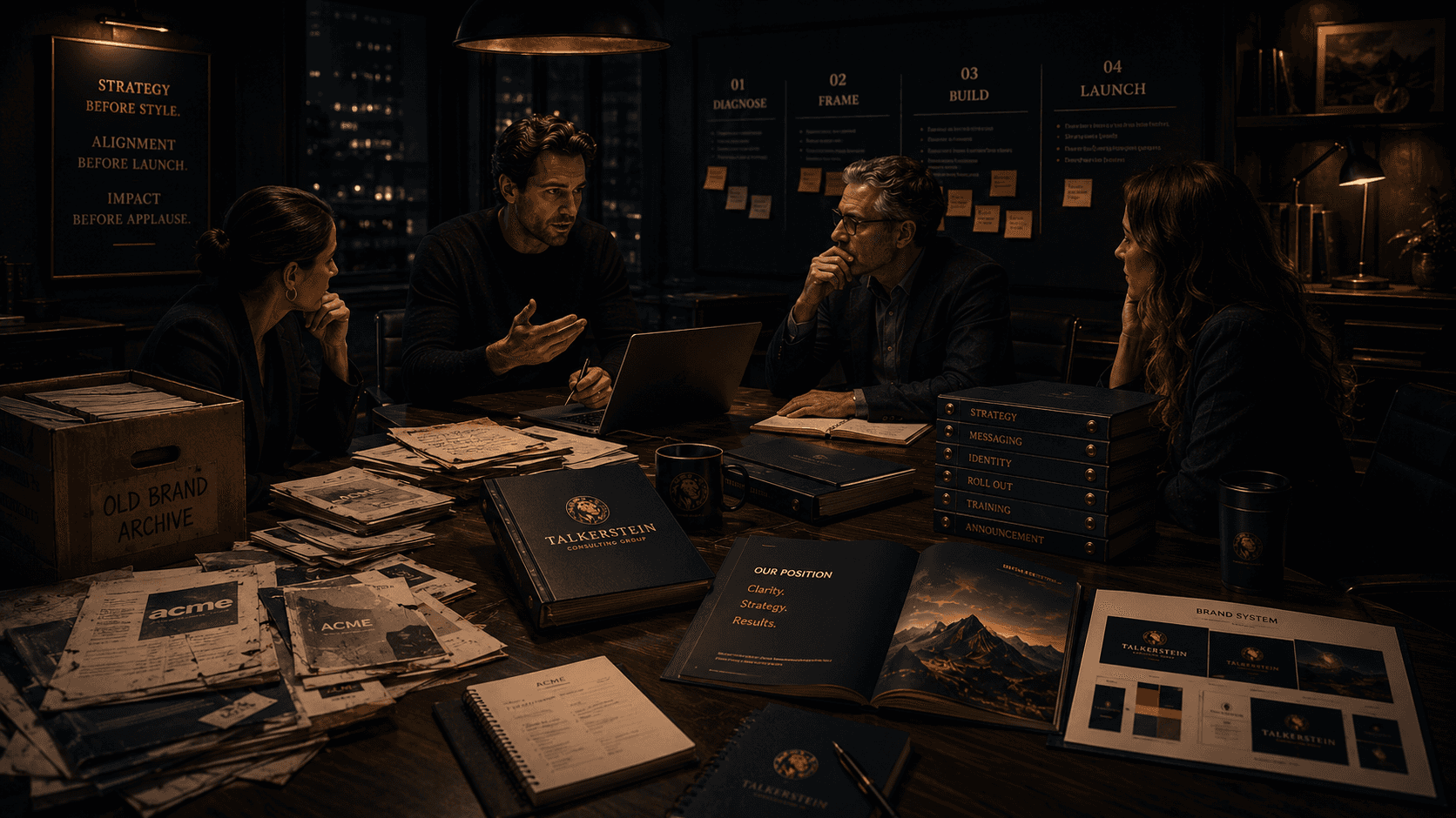 a rebranding session meeting with talkerstein consulting