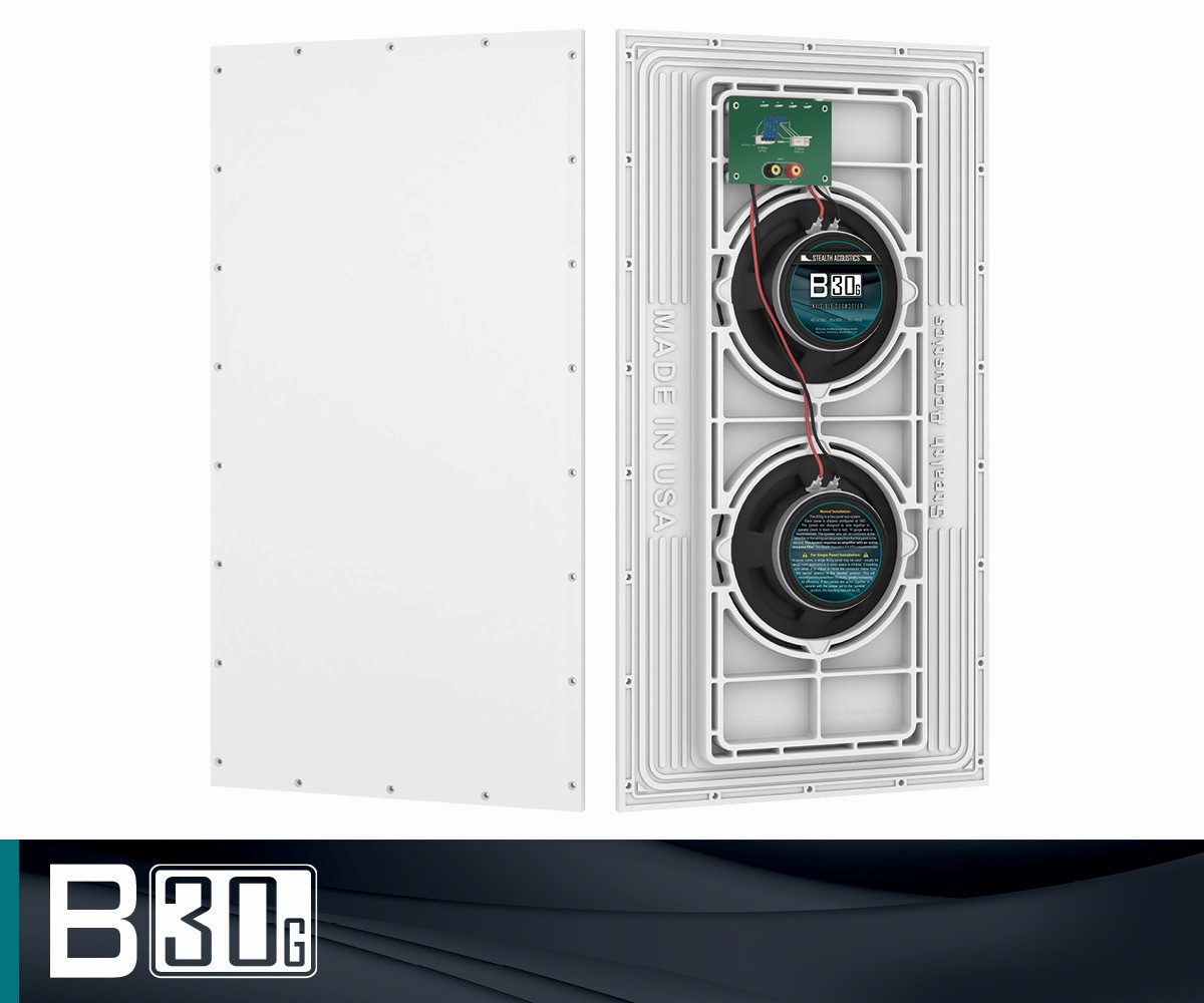 In-wall speakers with front panel removed