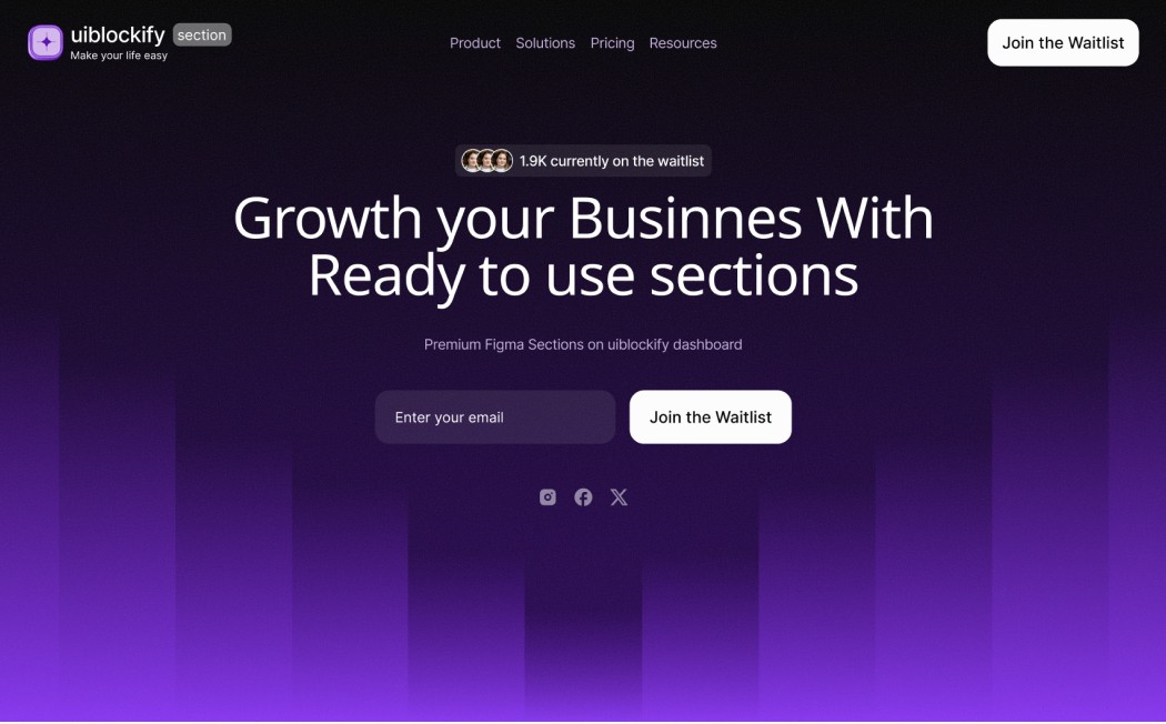 Saas Hero Dark and Minimal