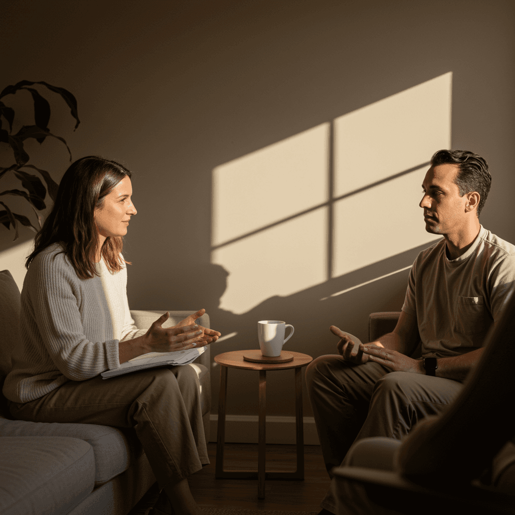 A serene spa setting with two lounge chairs beside a warm, reflective pool and soft, natural lighting.