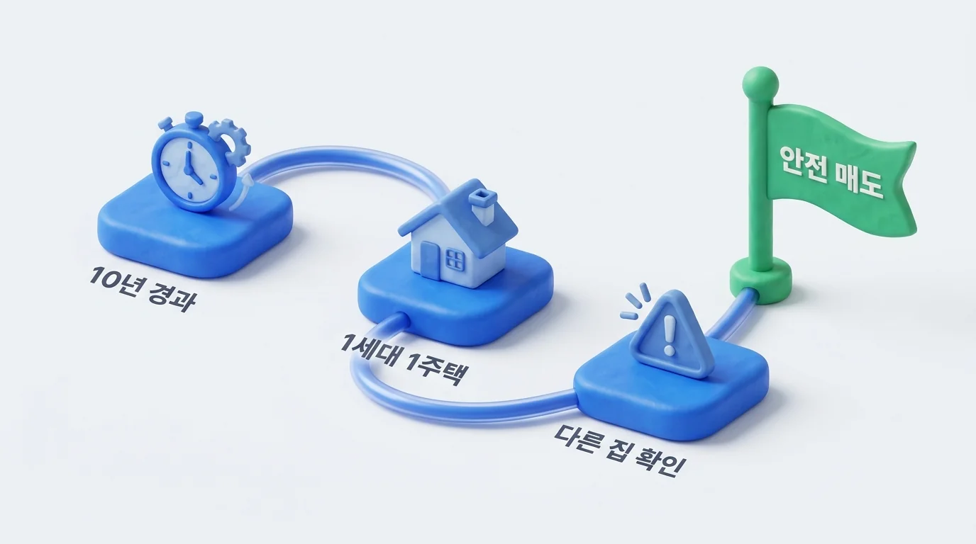 증여받은 집 안전 매도 판단 3단계: 10년 경과, 1세대 1주택, 다른 집 확인