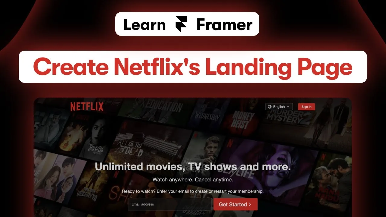 Video thumbnail: Learn Framer by building a Netflix landing page