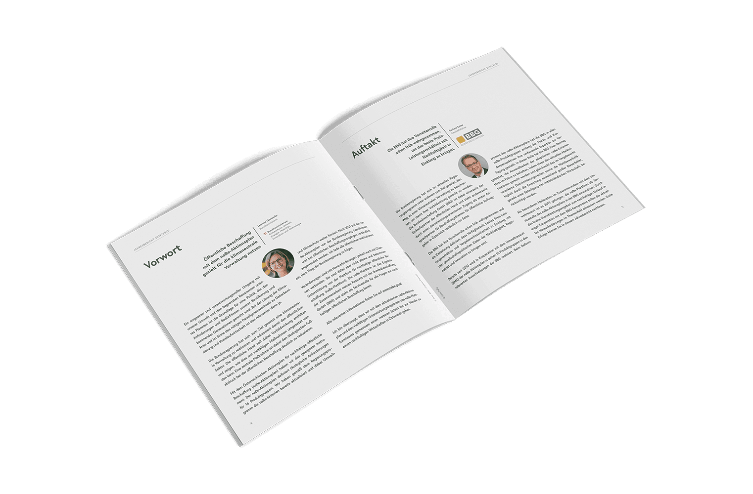 Editorial Design der naBe Broschüre mit strukturierten Texten und typografischer Gliederung