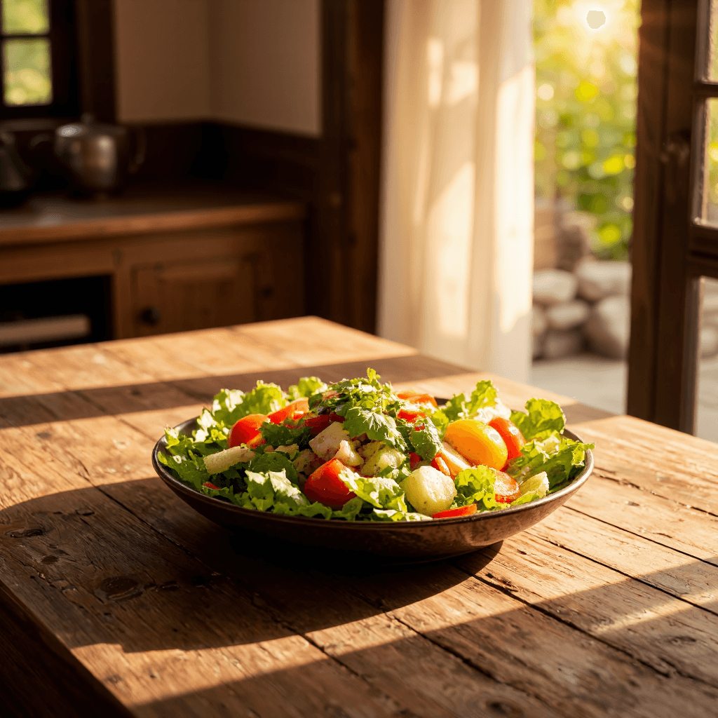 product photography of a plate of mixed vegetable dish