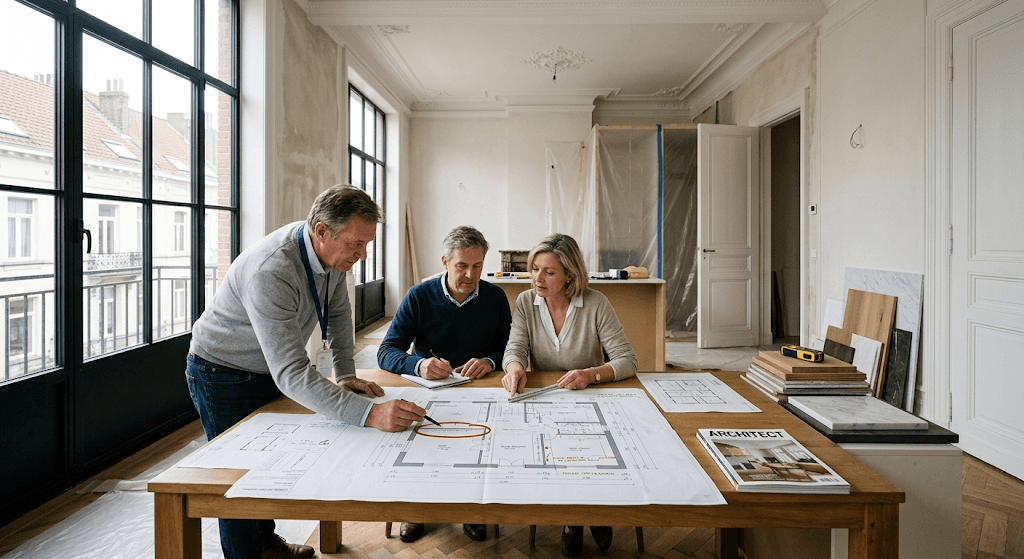 Préparation d’un projet de rénovation en copropriété avec vérification des autorisations nécessaires.
