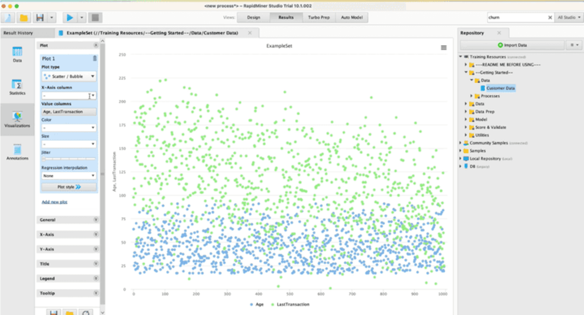 RapidMiner text analytics software