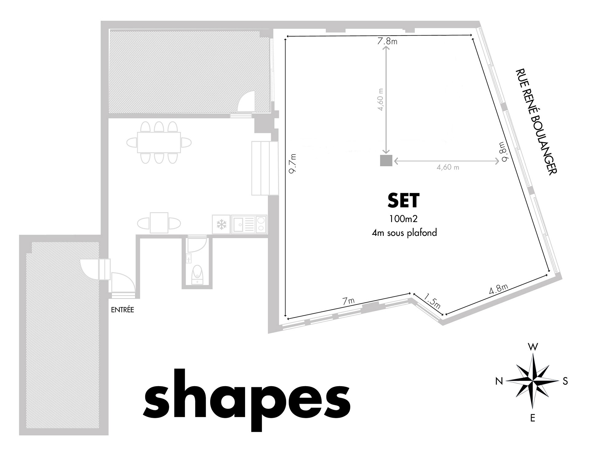 Plan détaillé du Studio Shapes