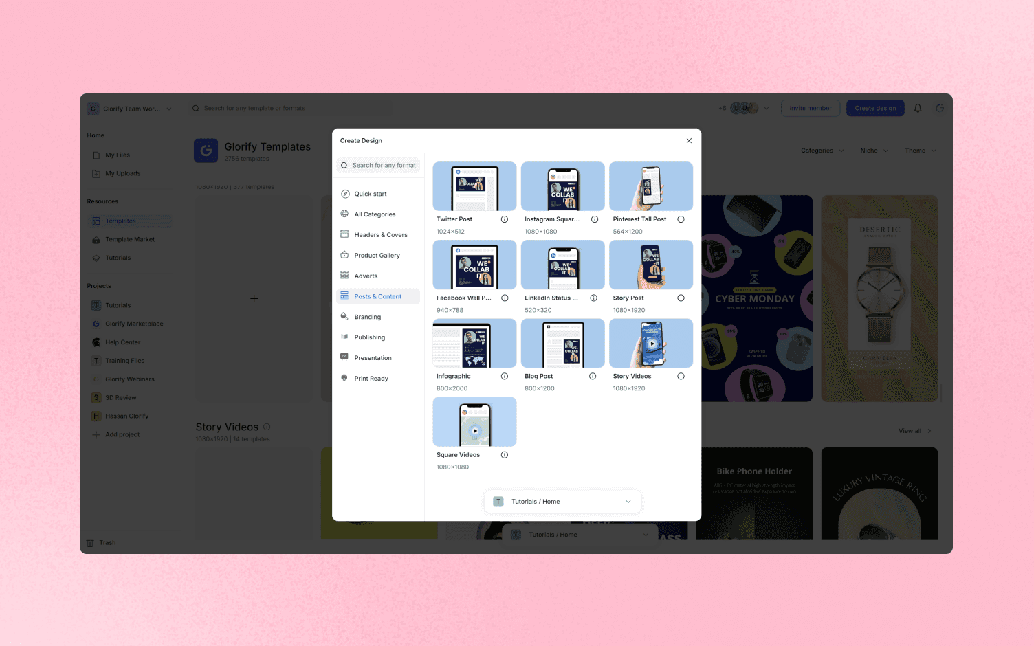 how to create instagram story post with glorify
