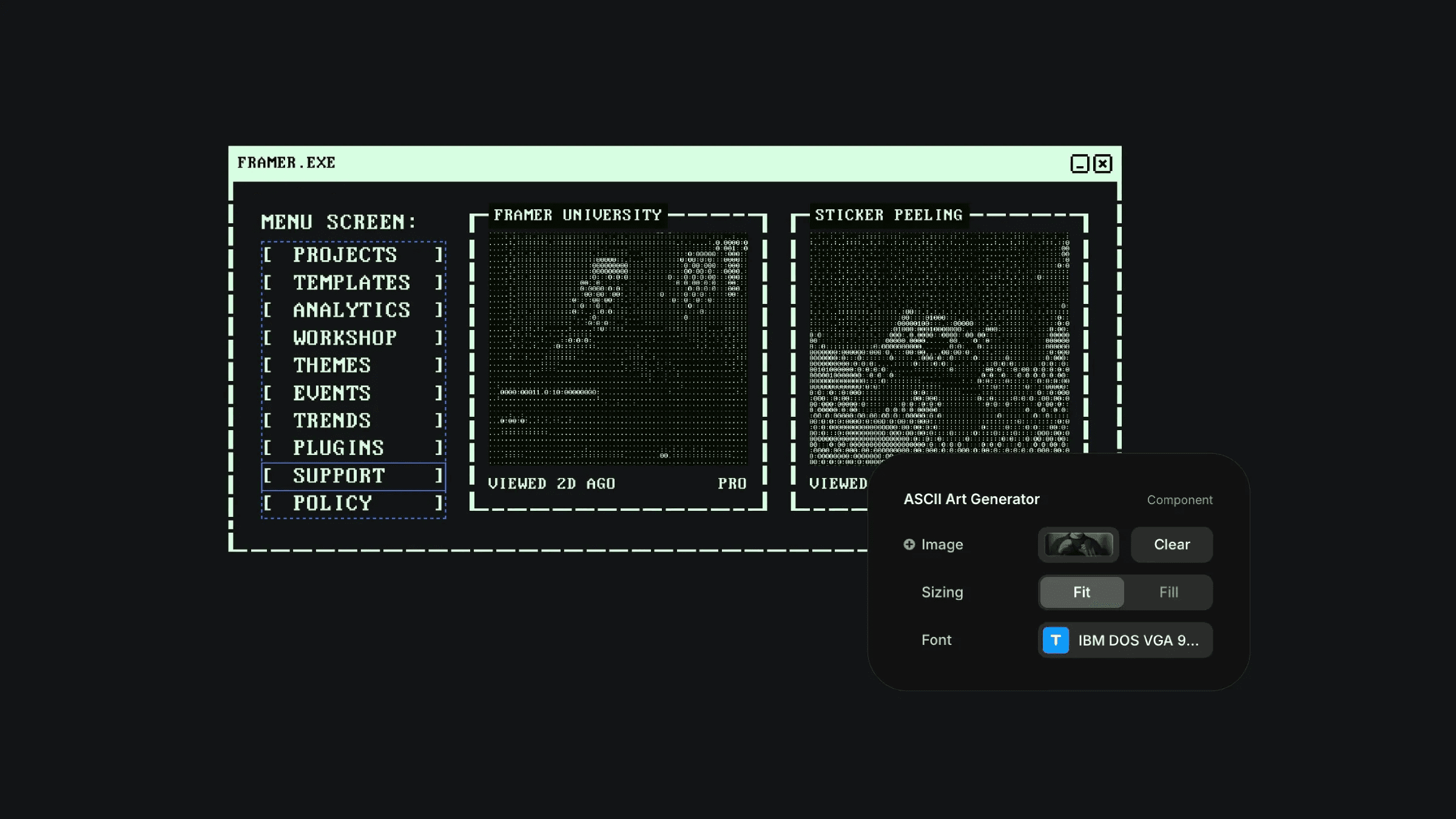 ASCII art generator with retro terminal interface design