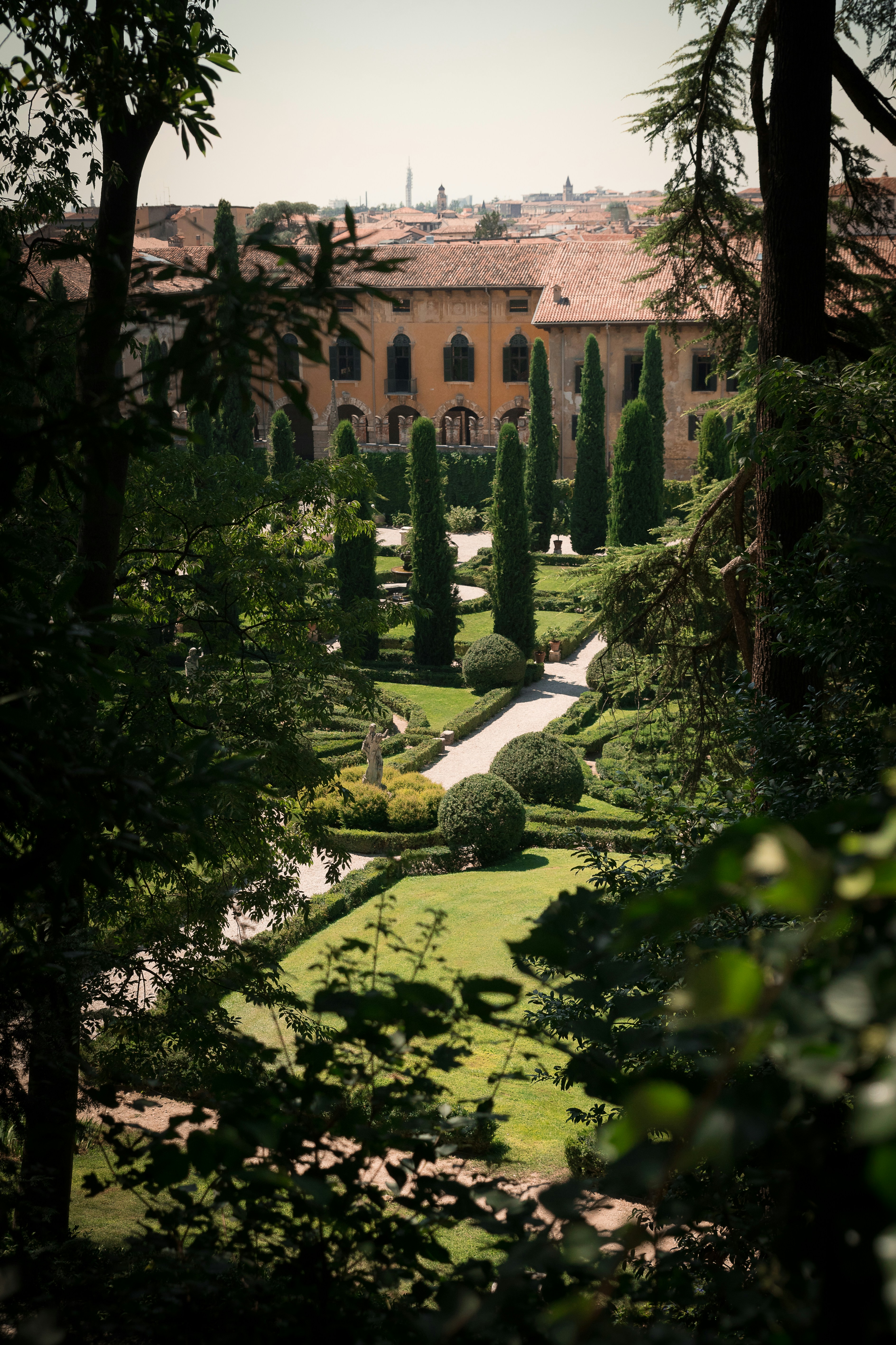 a view of a large building from a distance