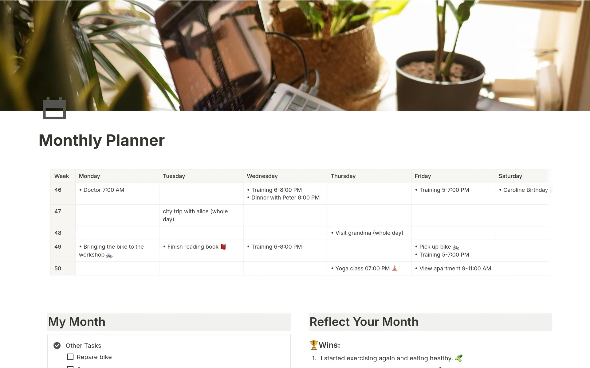 20+ Best and Free Notion Monthly Planner Templates