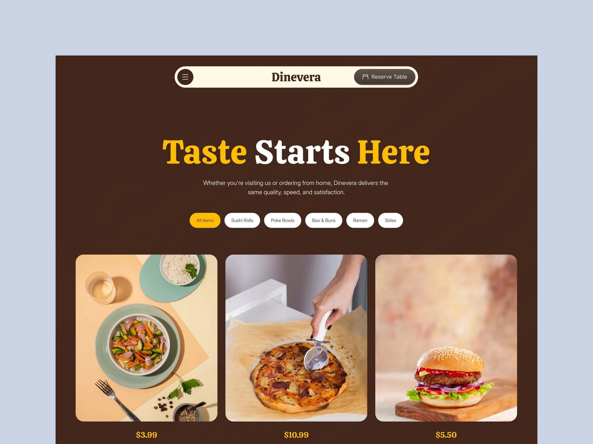 Modern Restaurant Website Template