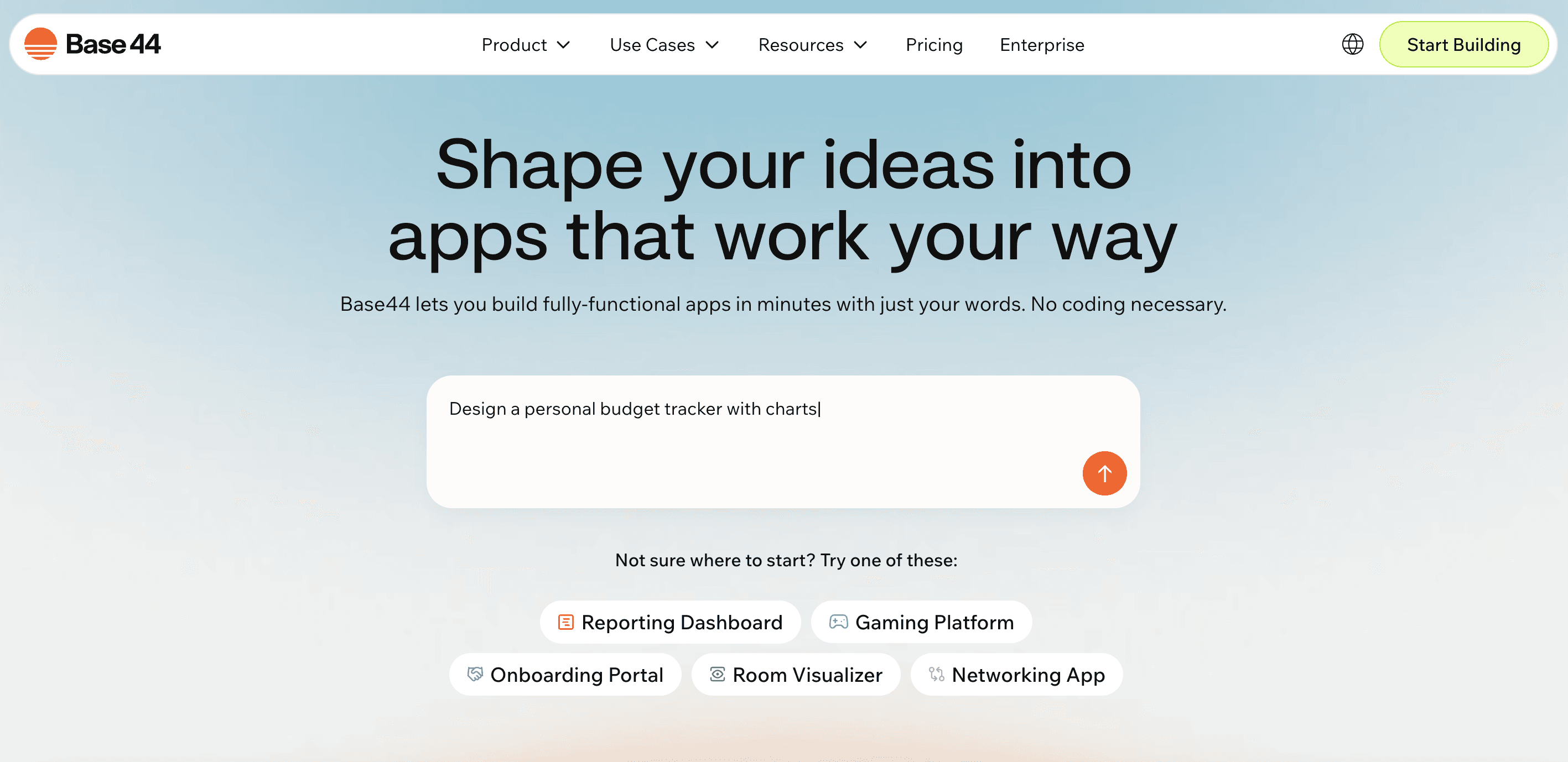 Best no code app builder base44