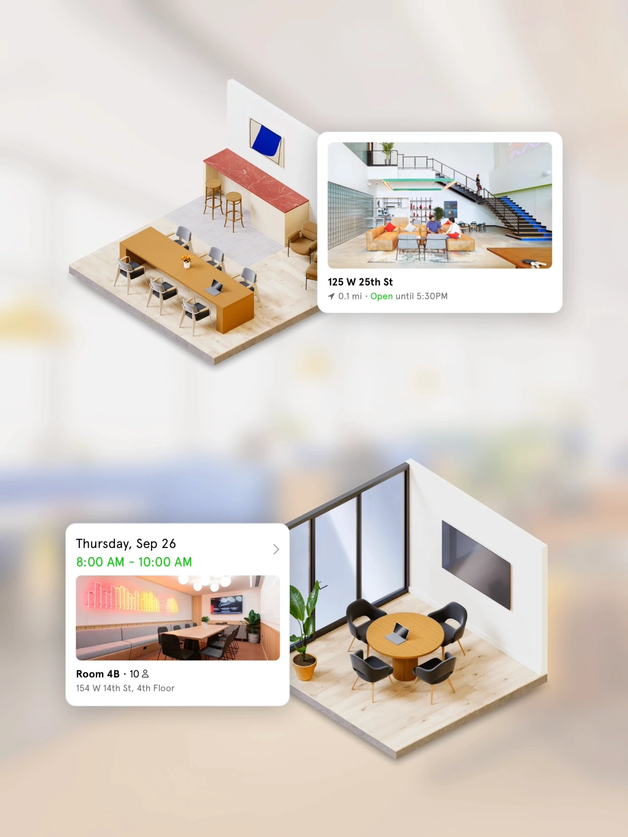 WeWork app redesign model