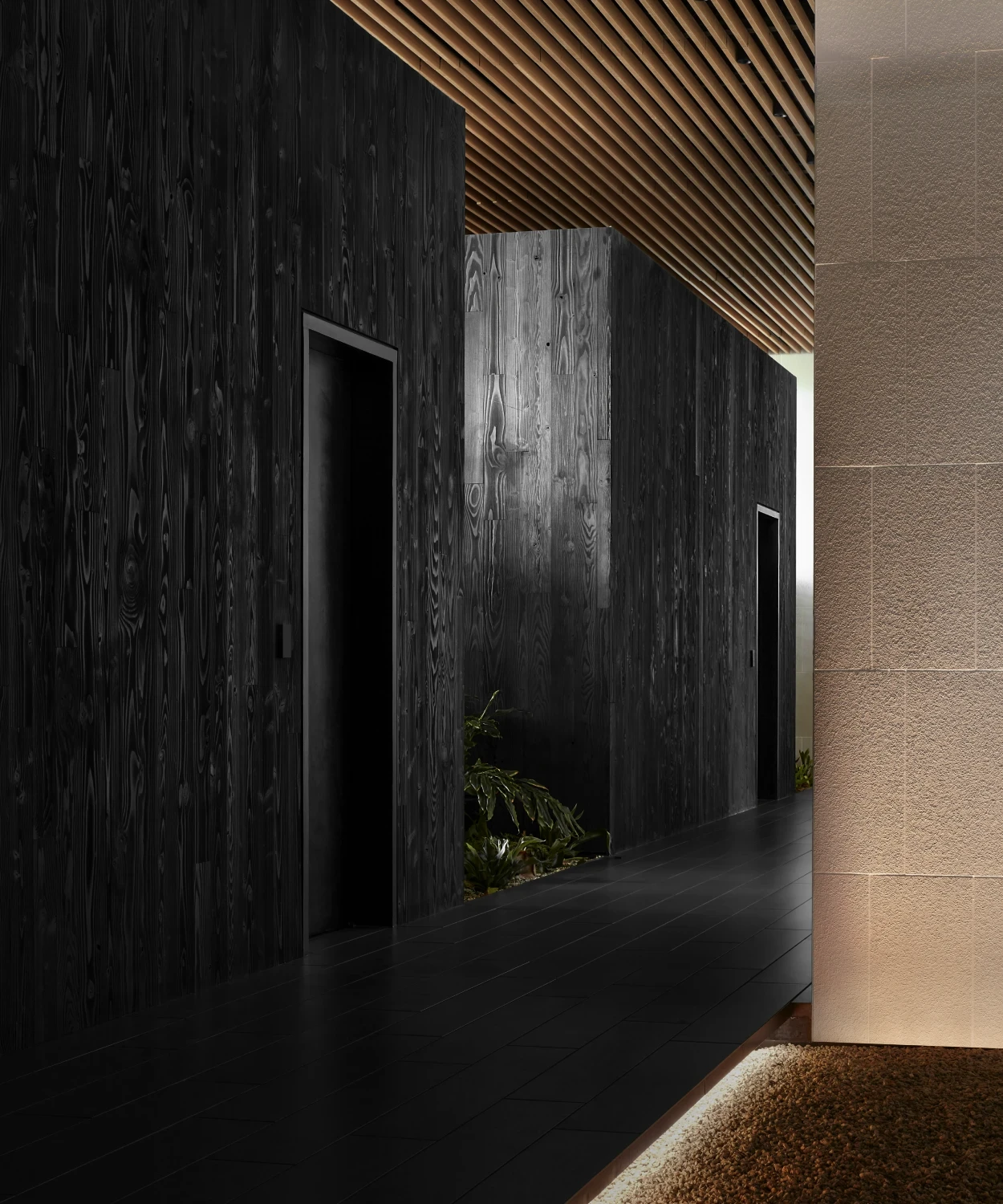 Modern private suite entrance at San Francisco Bay Area longevity health clinic for full body health screening in a discreet environment.